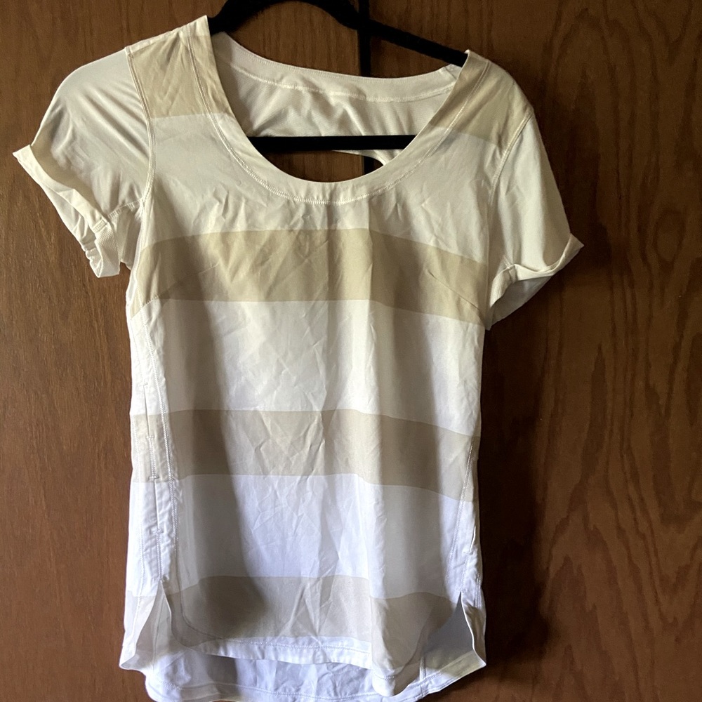 Striped short sleeve lulu lemon top